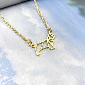 Tiny Sussex Spaniel Necklace, Origami Dog breed, Gold Silver Plated Jewelry for Pet lovers