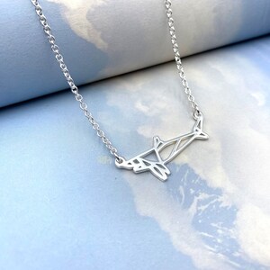 Origami Shark Necklace, Ocean Necklace, scuba diving gift