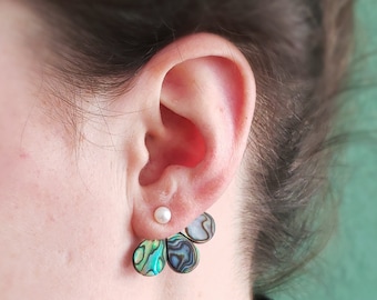 Statement Abalone Add-on // Element for earrings with abalone shell // (Gold plated) Sterling Silver