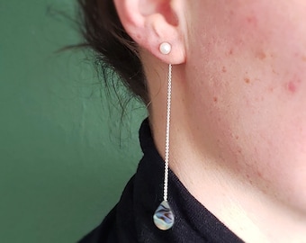 Abalone Add-on // Element for earrings with abalone shell // (Gold plated) Sterling Silver