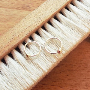 Fine handmade Nose / Ear Piercing // Handcrafted Silver Piercing with rose gold nugget / ball // Sterling Silver / Rose gold