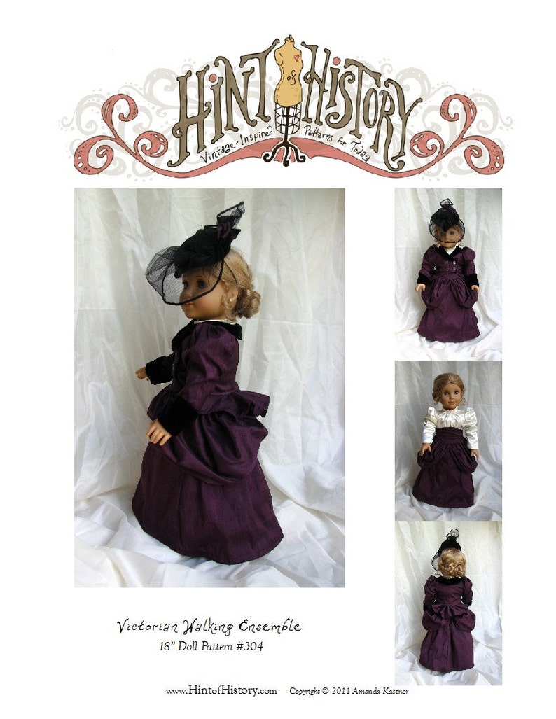 Victorian Walking Ensemble 18in Doll Pattern image 1