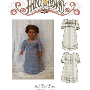 1812 Day Dress 18in Doll PDF ePattern DOWNLOAD