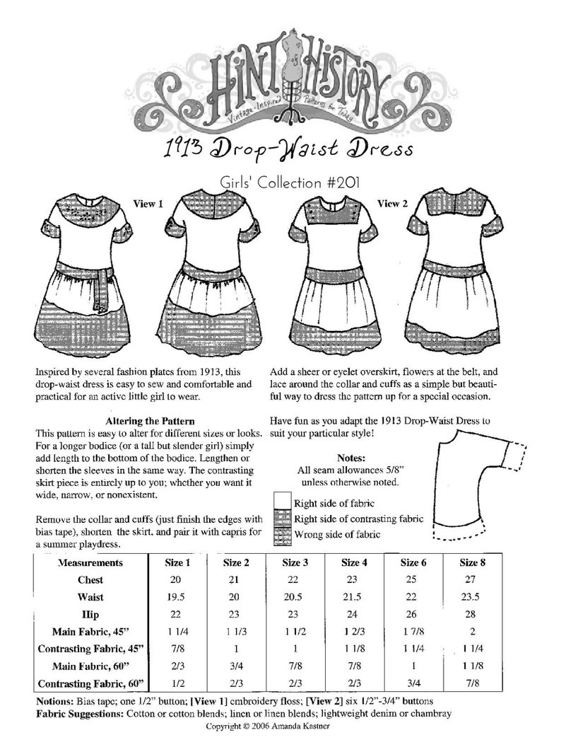 1913 Drop-Waist Girls' Dress image 2