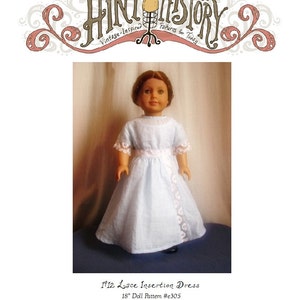 1912 Lace Insertion Dress 18in Doll PDF ePattern DOWNLOAD image 1
