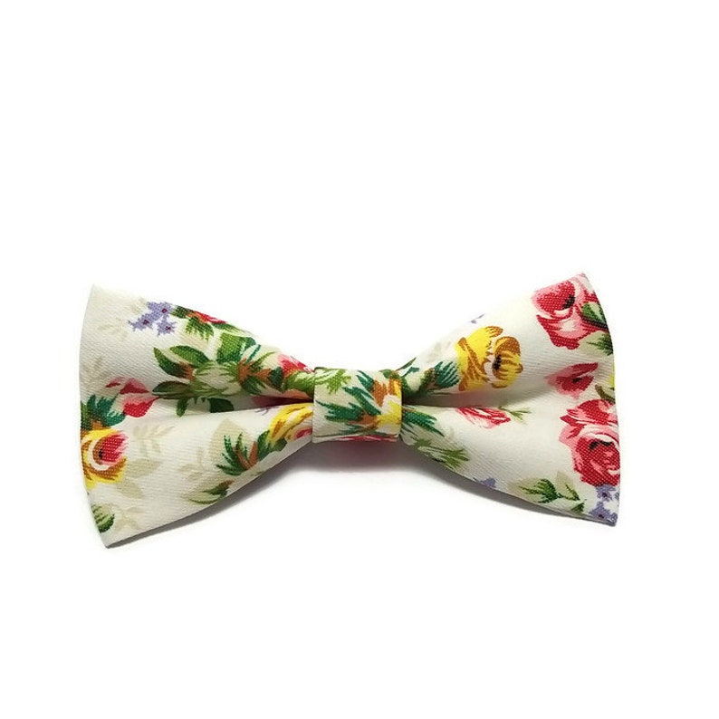 IVORY roses bow tie,floral tie men,groomsmen outfit,neckties for men,ring bearer style,toddler bowtie,photoshoot,green berry pink yellow image 5
