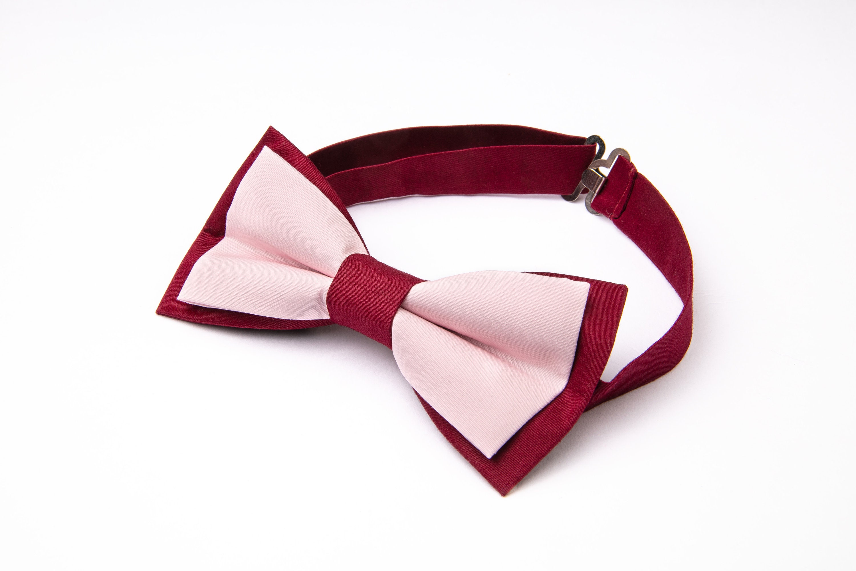 Burgundy Blush DOUBLESIDED Bow Tie for Wedding Groomsmen Etsy