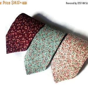 3 floral ties for groomsmen ties  floral neckties for men ecru floral tie mint floral tie burgundy floral ties wedding tie skinnygroom