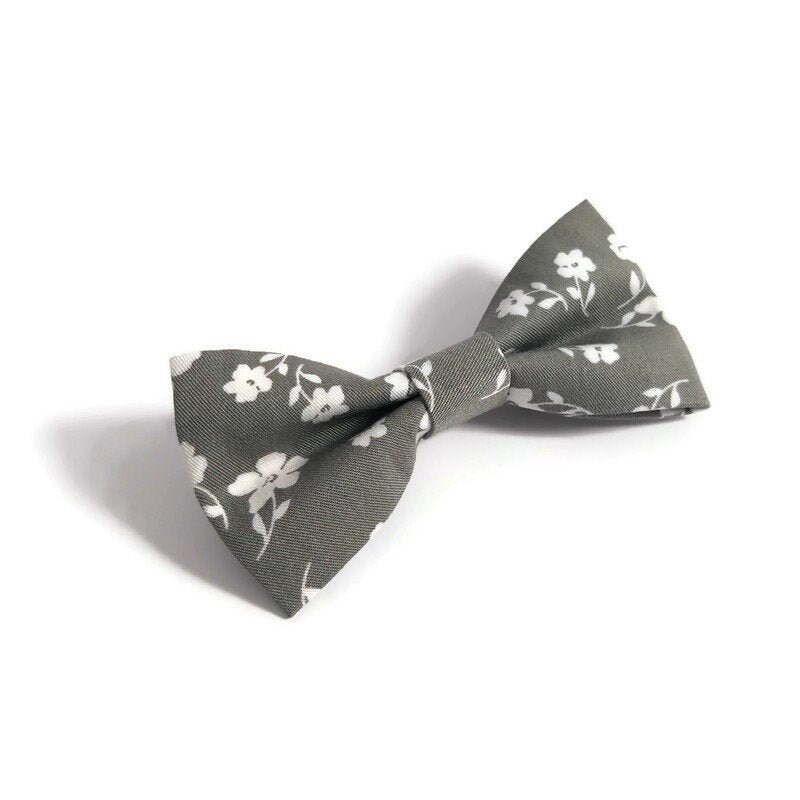 Sage green Wedding WHITE floral blossomed bow tie matching | Etsy