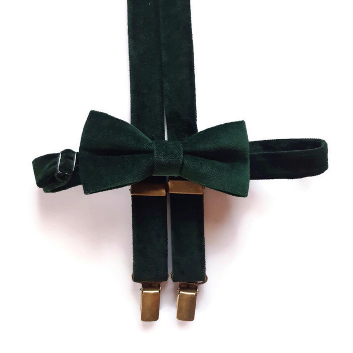 Emerald GREEN VELVET neck tie suspenders boutonniere groom Etsy