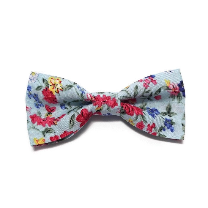 LIGHT BLUE Berry Pink Yellow Floral Bow Tiegroomsmen - Etsy