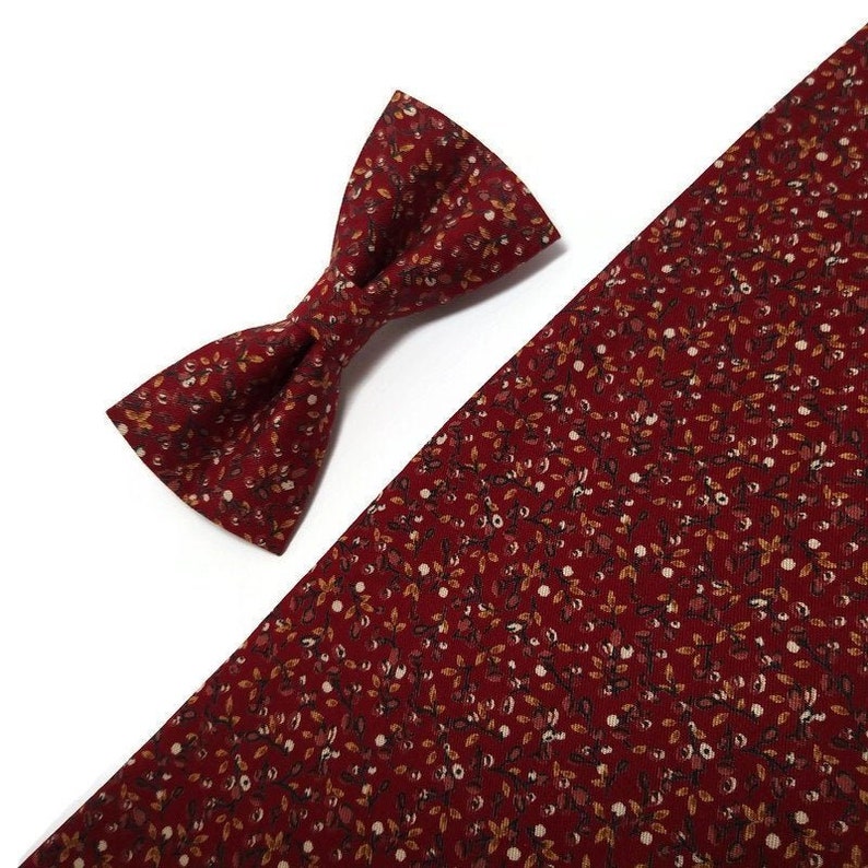 Burgundy floral wedding bow tie matching groomsmen braces ring Etsy