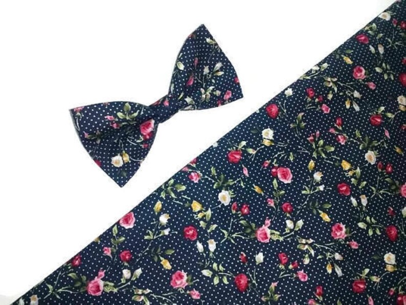 Sailor blue polka dots floral suspenders and matchimg bow tie for ring bearer outfit for baby boys uinfant toddler for kids groom groomsmen