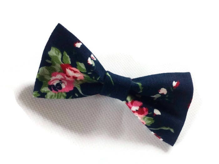 Dark Blue Flroal Bow Tie Boys Wedding Outfit for Toddlers Rinf - Etsy