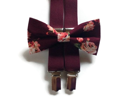 burgundy velvet bow tie beige suspenders men groomsmen bowties ring bearers suspenders usher wedding outfit for groom/for groomsmen A482/VL Accessoires Riemen & bretels Bretels 