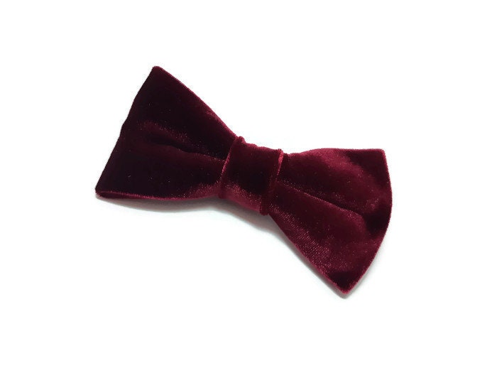 Burgundy wedding bow tie velvet WINE suspenders groomsmen bow | Etsy