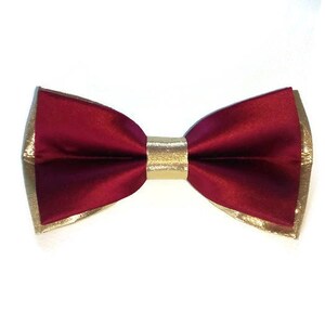 MARSALA gold bow tie burgundy wedding suspenders tan for boysBS2 image 2