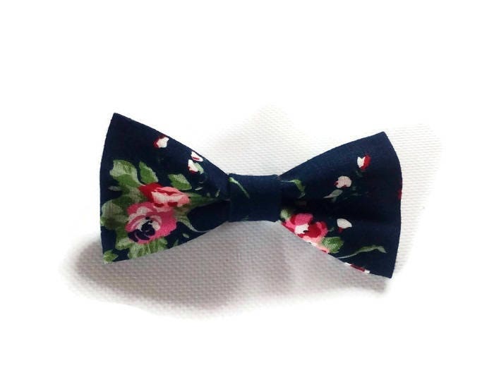 Dark Blue Flroal Bow Tie Boys Wedding Outfit for Toddlers Rinf - Etsy