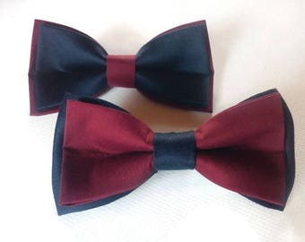 burgundy navy set of bow ties groomsmen bowties wedding in navy burgundy colors ring bearer outfit boys outfit groom bow tie for wedding set