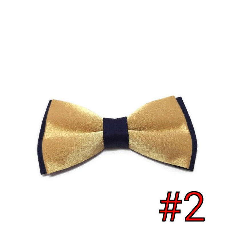 2 styles of bow ties, NAVY blueGold, GOLDNavy blue,RED elastic Y-back suspenders,set page boy bowtie,groomsmen neckties,groomsoutfitmen image 4