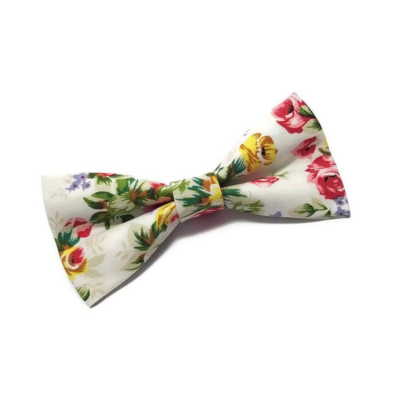 IVORY roses bow tie,floral tie men,groomsmen outfit,neckties for men,ring bearer style,toddler bowtie,photoshoot,green berry pink yellow image 3