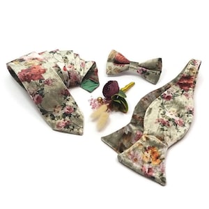 Olive green WEDDING floral VELVET bow tie matching suspenders necktie pocket square groom groomsmen wedding ring bearer set