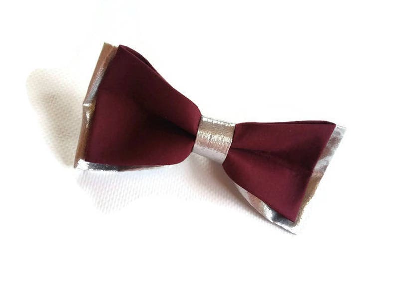 Burgundy SILVER wedding bow tie and suspenders boys ringbearer | Etsy