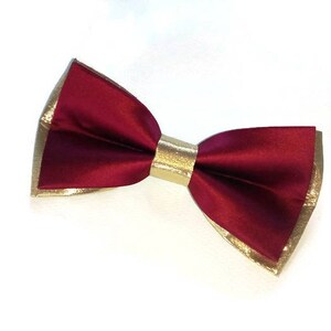 MARSALA gold bow tie burgundy wedding suspenders tan for boysBS2 image 3