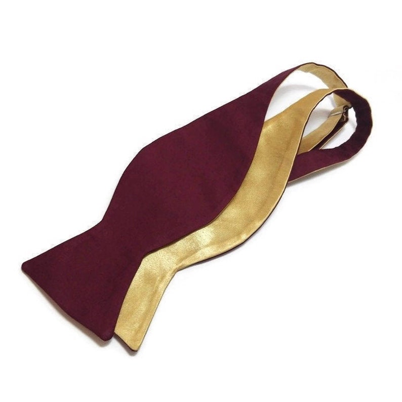 GoldBurgundy bow tie,WINE elastic suspendes SILVER CLIPS ,berry wedding set ringbearer boys,groomsmen outfit,groom gold necktie SELF TIE bow tie