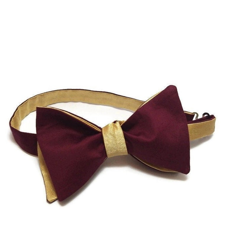 GoldBurgundy bow tie,WINE elastic suspendes SILVER CLIPS ,berry wedding set ringbearer boys,groomsmen outfit,groom gold necktie image 6