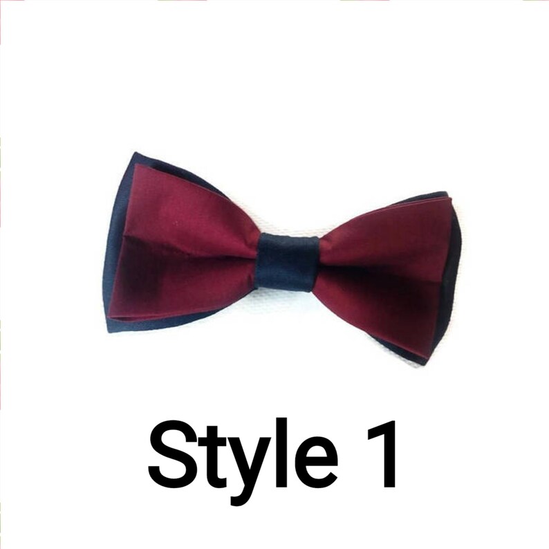 Burgundy navy set of bow ties groomsmen bowties wedding in Etsy