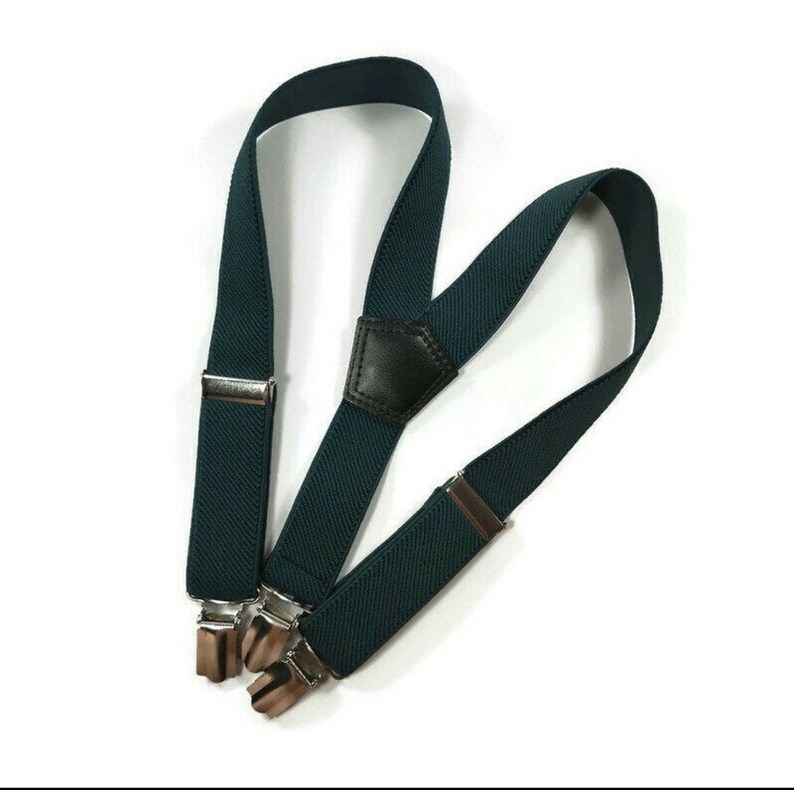 Hunter Green Necktie Emerald Green SUSPENDERS Tiny Floral Etsy