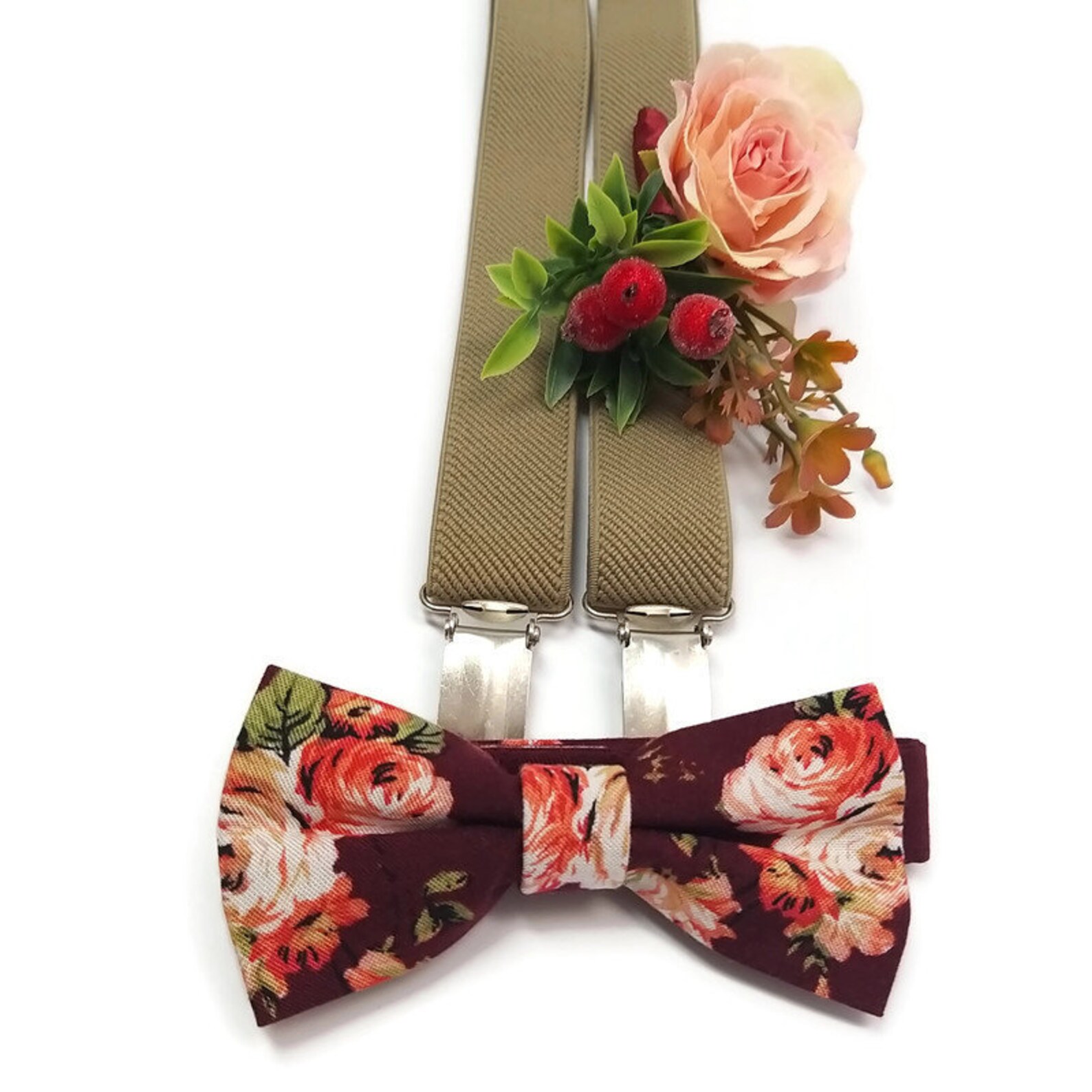 BUrgundy patterned bowtie baby boy tannavy Etsy