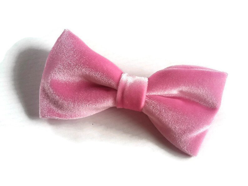 Candy Pink VELVET Bow Tie Skinny Ties Self Tied Bowtie Pocket Etsy