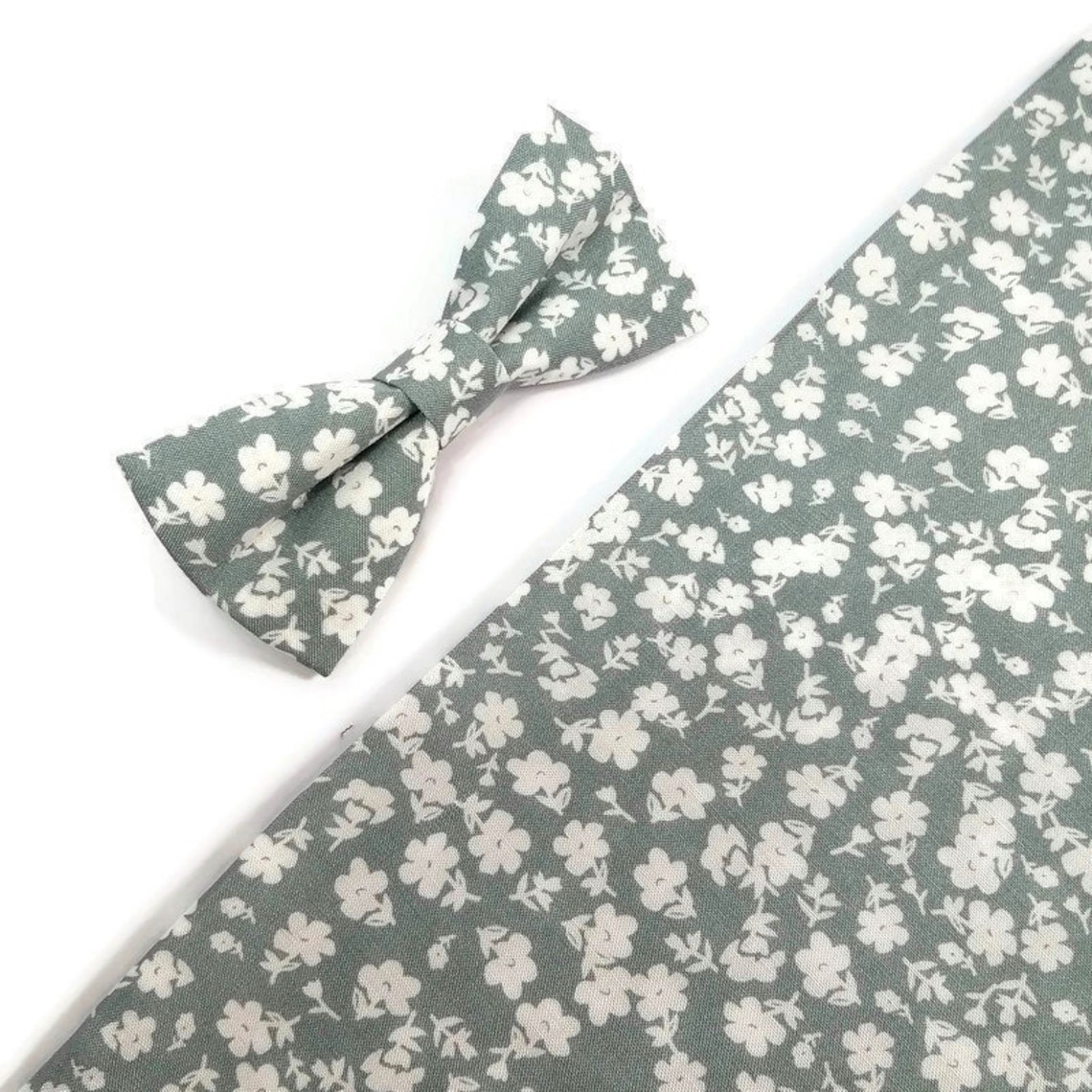 SILVER SAGE Bow Tie Tan Braces White Patterned Slim Necktie - Etsy
