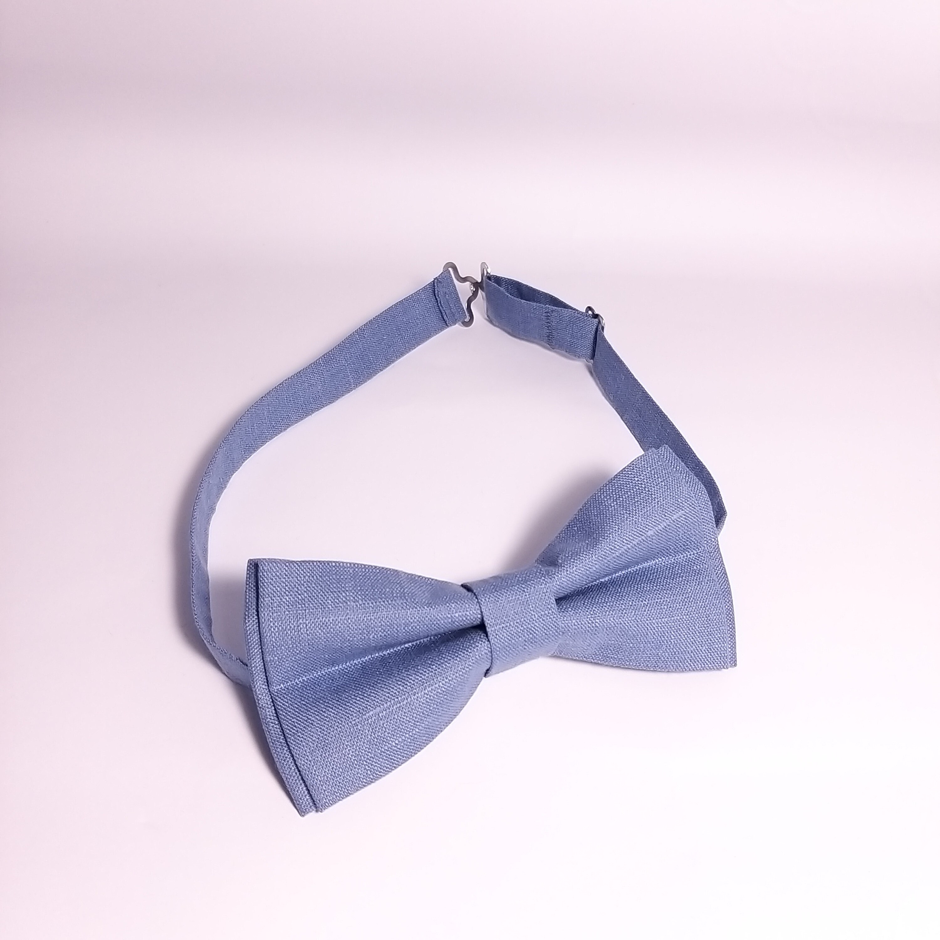 DUSTY BLUE bow tie LIGHT shade wedding 2021 linen bowtie | Etsy
