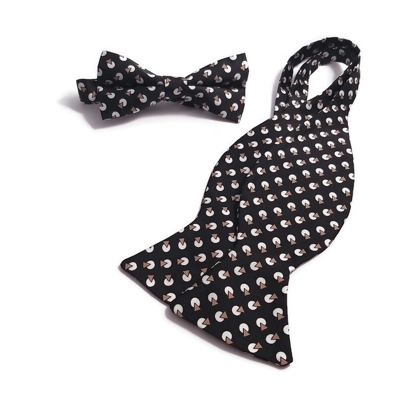 black white brown geometric bowtie Matchinf suspenders Face Mask SATIN Modern and geometric wedding ideas Spring Winter Groomsmen neckties