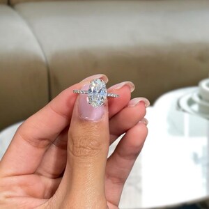 IGI Certified 2.8Ct Lab Created Diamond Engagement Ring, 18k White Gold Solitaire w/ Hidden Halo, Proposal Ring, Conflict Free Diamond