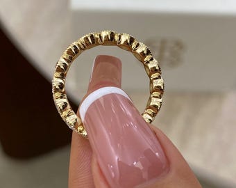 Eternity Ring 14K Yellow Gold 2.2ct E/VVS2 Round Brilliant Cut Lab Created Diamond Bezel Setting Certified Birthday Gift Wedding Jewelry