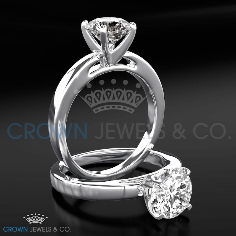 Engagement Ring Round Brilliant Cut Diamond 2.50 Carat H VS Solitaire Ring 18K Yellow Gold For Women