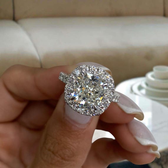 Cushion Cut Diamond Proposal Ring, IGI Certified E/VVS2 Lab