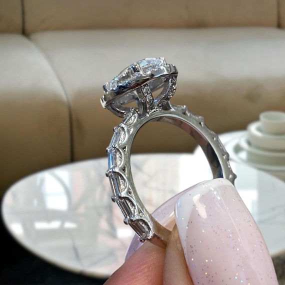 Anillo de compromiso de platino 950, anillo de propuesta con