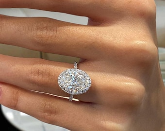 3ct IGI Certified E/VVS2 Oval Cut Lab Created Diamond Engagement Ring Ring 14K White Gold Setting Gift for Her Mother’s Day Gift Idea