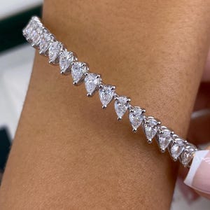 Diamond 4.94 ct Bangle Bracelet, Sparkly E/VVS2 CVD Diamonds, White Gold 14K Excuisite Design Ethical Diamonds Elegant Bracelet