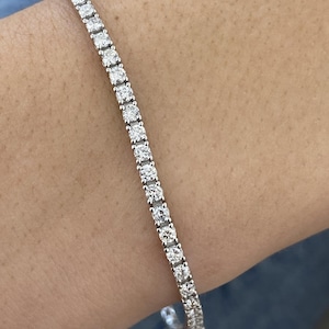 Diamond Tennis Bracelet Round 5.13 Carat VVS2 E LGD Diamonds White Gold 14K High Ethical Lab Grown Diamonds Women Jewelry