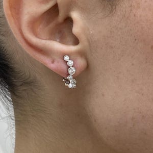 Round Diamond 1.19 ct C Hoop, Glamorous E/VVS2 Clarity LGD Diamonds, White Gold 14K Elegant Design Eco Diamonds Elegant Design Earrings