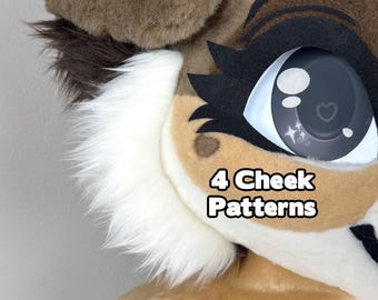 Fursuit Cheek Pattern - Foam Face Fluff 4 Sizes Beginner PDF Tutorial