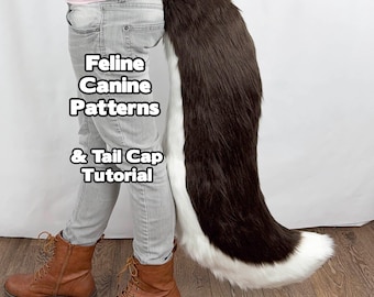 Fursuit Tail Patterns - Extra Large Canine Fox Feline Floor Dragger Tail Cap Tutorial Confident Beginner PDF