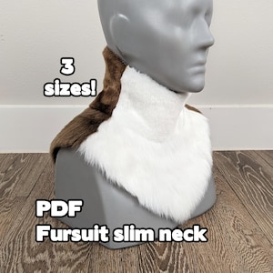 Modello di cucito per collo da fursuit - Stile slim 3 taglie PDF per principianti