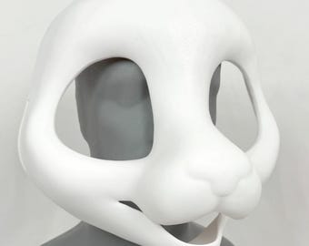 Fursuit Head Base - Toony Feline 3D Printed Headbase Extra Durable Small Muzzle